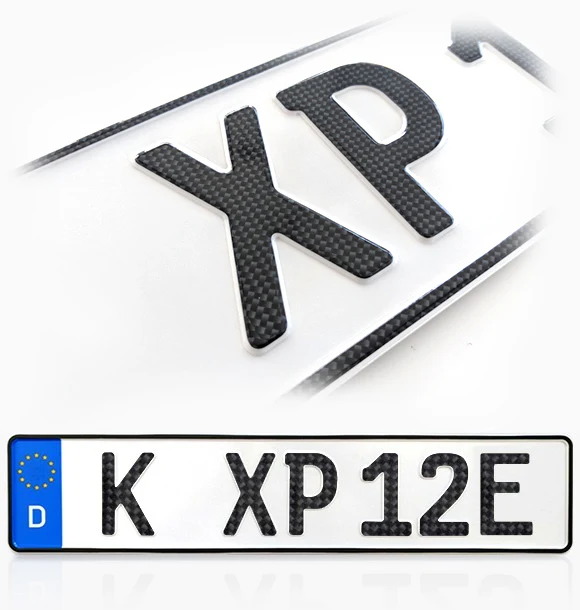 Kennzeichen mit Carbonoptik